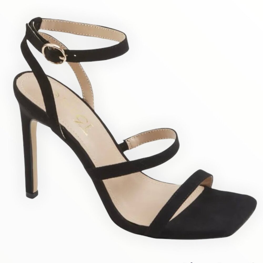 Rouge ENDLESS Women's Hight Heel Square Toe Strappy Dress Shoes Black Size 9